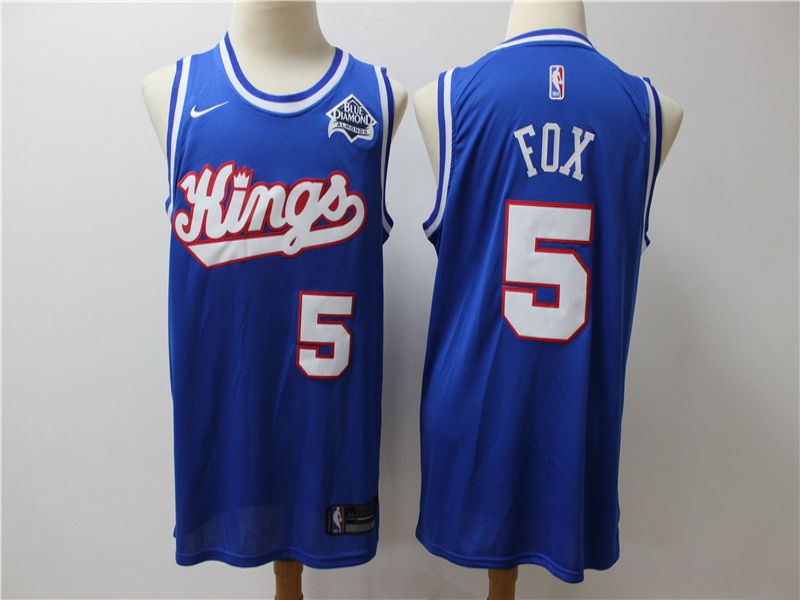 Men Sacramento Kings #5 Fox Blue Game Nike NBA Jerseys